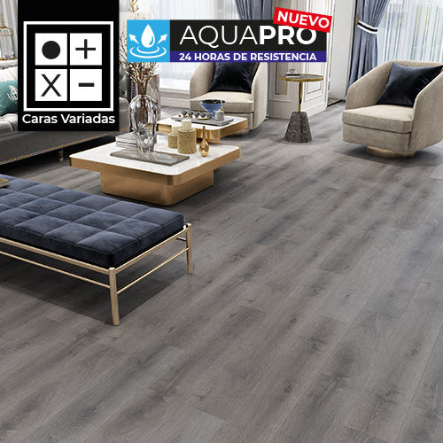 PISO FLOTANTE  ACQUAPRO 1814-2 GRIS OSCURO 8MM